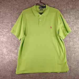 Ralph Lauren Polo Shirt Mens XXL  Green Cotton Logo Short Sleeve Small Pony